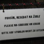 Advice in Czenglish as to where not to subside